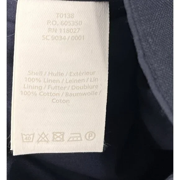 BODEN Women's Navy Linen Ruffle Front & Hem Straight Skirt US 4 - Picture 4 of 6